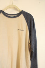 Columbia Blue & Tan Baseball Tee | L