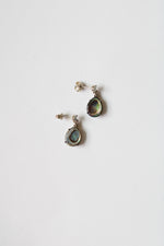 Abalone Sterling Silver Drop Stud Earrings