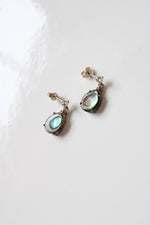 Abalone Sterling Silver Drop Stud Earrings