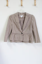 Ann Taylor LOFT Tan Peplum Blazer | 10 Petite