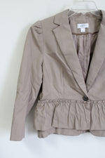 Ann Taylor LOFT Tan Peplum Blazer | 10 Petite