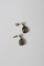 Abalone Sterling Silver Drop Stud Earrings