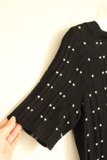 Roz & Ali Black and White Dot Textured Sweater Dress | XL