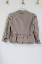 Ann Taylor LOFT Tan Peplum Blazer | 10 Petite