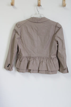 Ann Taylor LOFT Tan Peplum Blazer | 10 Petite