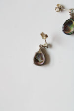 Abalone Sterling Silver Drop Stud Earrings
