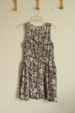 Gap Gray & White Floral Fit & Flare Pocket Dress | 2