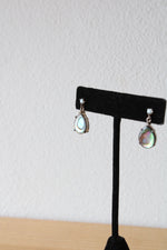 Abalone Sterling Silver Drop Stud Earrings
