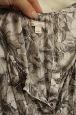 Gap Gray & White Floral Fit & Flare Pocket Dress | 2