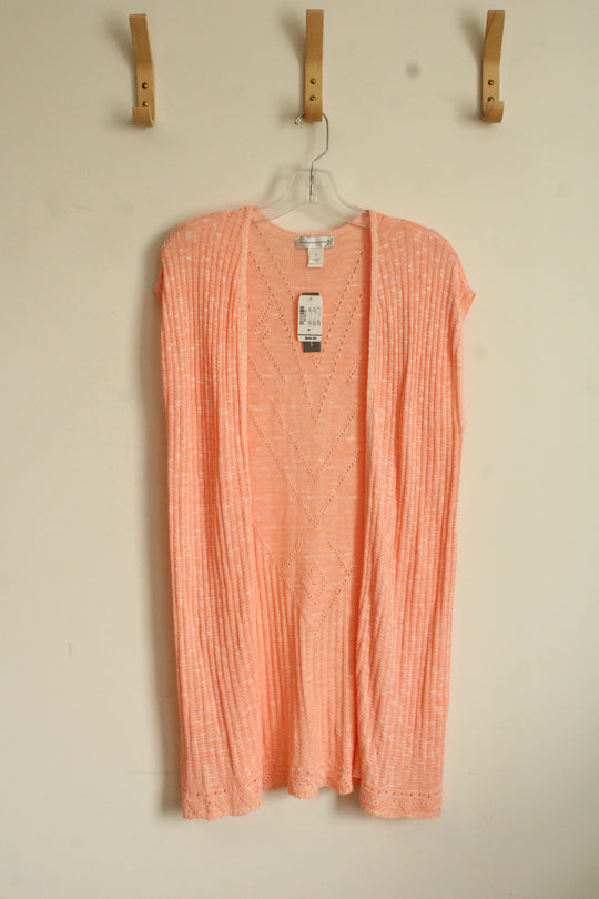 NEW Christopher & Banks Orange Knit Cover-up | M