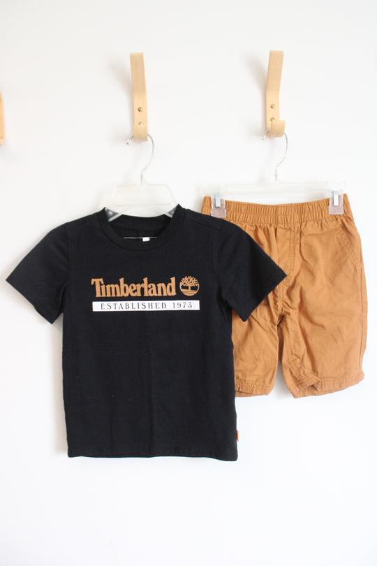 Timberland Black & Brown Shirt & Shorts Set | Youth 5