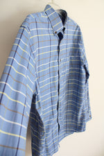 Cabela's Blue Yellow & Brown Plaid Button Down Shirt | L Tall