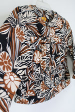 Ruby Rd. Black Brown Floral Denim Jacket | 6 Petite