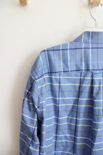 Cabela's Blue Yellow & Brown Plaid Button Down Shirt | L Tall