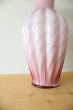 Vintage Fenton Pink Swirl Ruffled Edge Vase