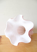 Vintage Fenton Pink Swirl Ruffled Edge Vase
