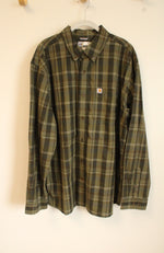 NEW Carhartt Green Plaid Button Down Cotton Shirt | XL