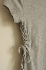 Inspired Culture Gray T-Shirt Dress with Side Ties | M
