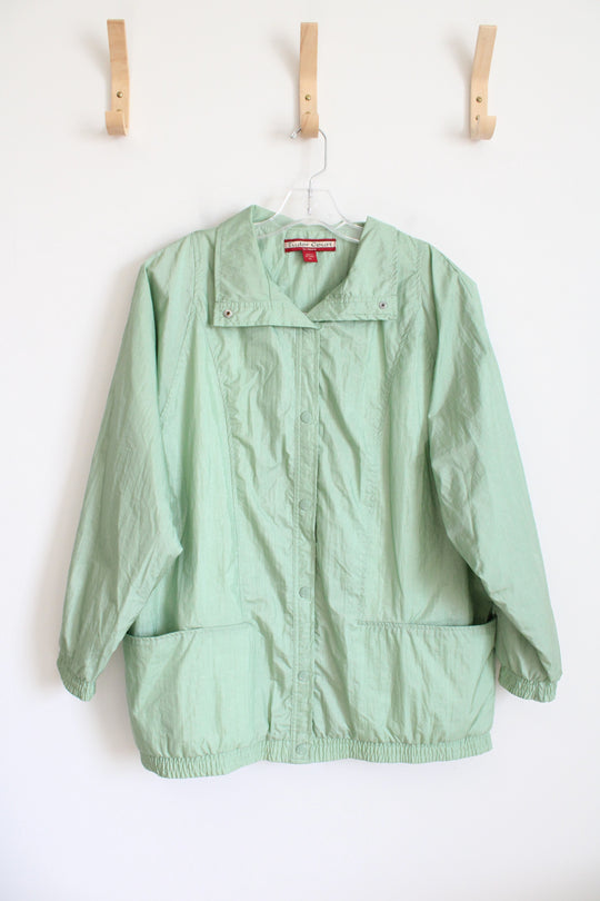 Tudor Court By Haband Vintage Green Lined Windbreaker | XL