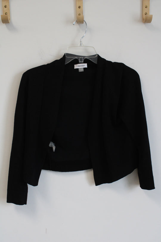 Calvin Klein Black Cropped Cardigan Shrug| S