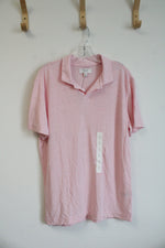 NEW Banana Republic Pink Linen Blend Polo Shirt | M