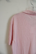 NEW Banana Republic Pink Linen Blend Polo Shirt | M