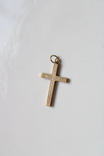 14K Yellow Gold Etched Cross Pendant