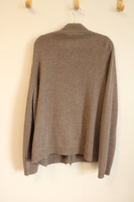 Saks Fifth Avenue Brown Cashmere Zip Up Sweater | XXL