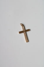 14K Yellow Gold Etched Cross Pendant