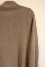 Saks Fifth Avenue Brown Cashmere Zip Up Sweater | XXL
