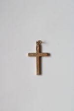 14K Yellow Gold Etched Cross Pendant