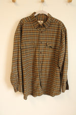 Woolrich Green Plaid Button Down Shirt | XL