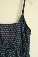 Lauren Conrad Navy and Pink Floral Dress with V Neck | 8