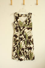 Banana Republic Brown and Green Printed Dress | 4