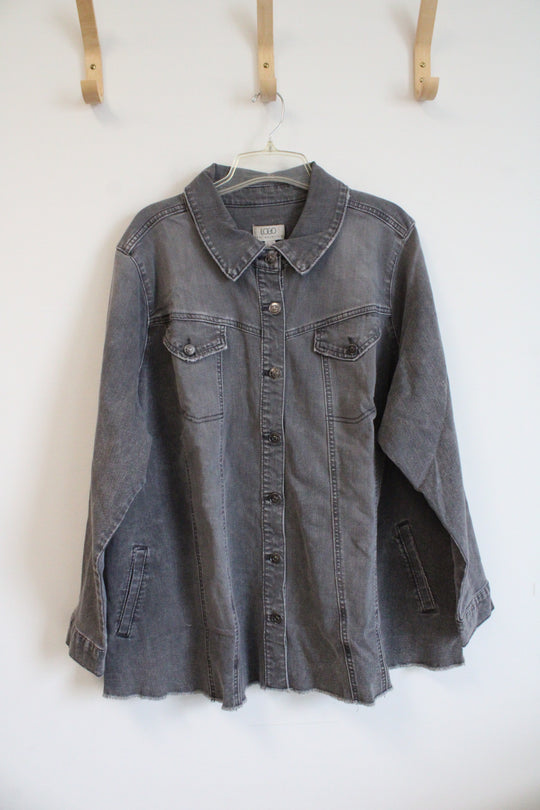 LOGO Gray Wash Denim Jacket | 26W