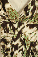 Banana Republic Brown and Green Printed Dress | 4