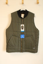 NEW Weatherproof Olive Green Puffer Vest | L