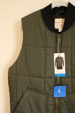NEW Weatherproof Olive Green Puffer Vest | L