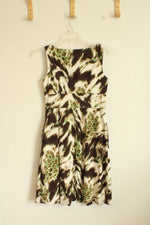 Banana Republic Brown and Green Printed Dress | 4