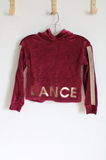 Justice Active Maroon Velour Dance Hoodie | 8