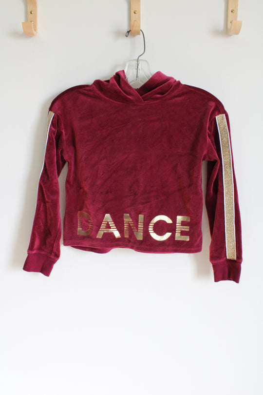 Justice Active Maroon Velour Dance Hoodie | 8