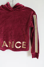 Justice Active Maroon Velour Dance Hoodie | 8