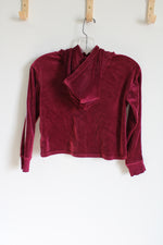 Justice Active Maroon Velour Dance Hoodie | 8