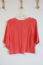 NEW Dressbarn Coral Pink Buttoned Short Sleeved Cardigan | M