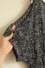 NEW Christopher & Banks Marbled Blue Knit Cold Shoulder Open Sweater | XL