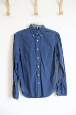 American Eagle Classic Fit Blue Button Down Cotton Shirt | XXS