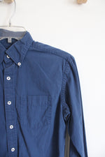 American Eagle Classic Fit Blue Button Down Cotton Shirt | XXS