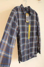 NEW Eddie Bauer Blue Plaid Flannel | M