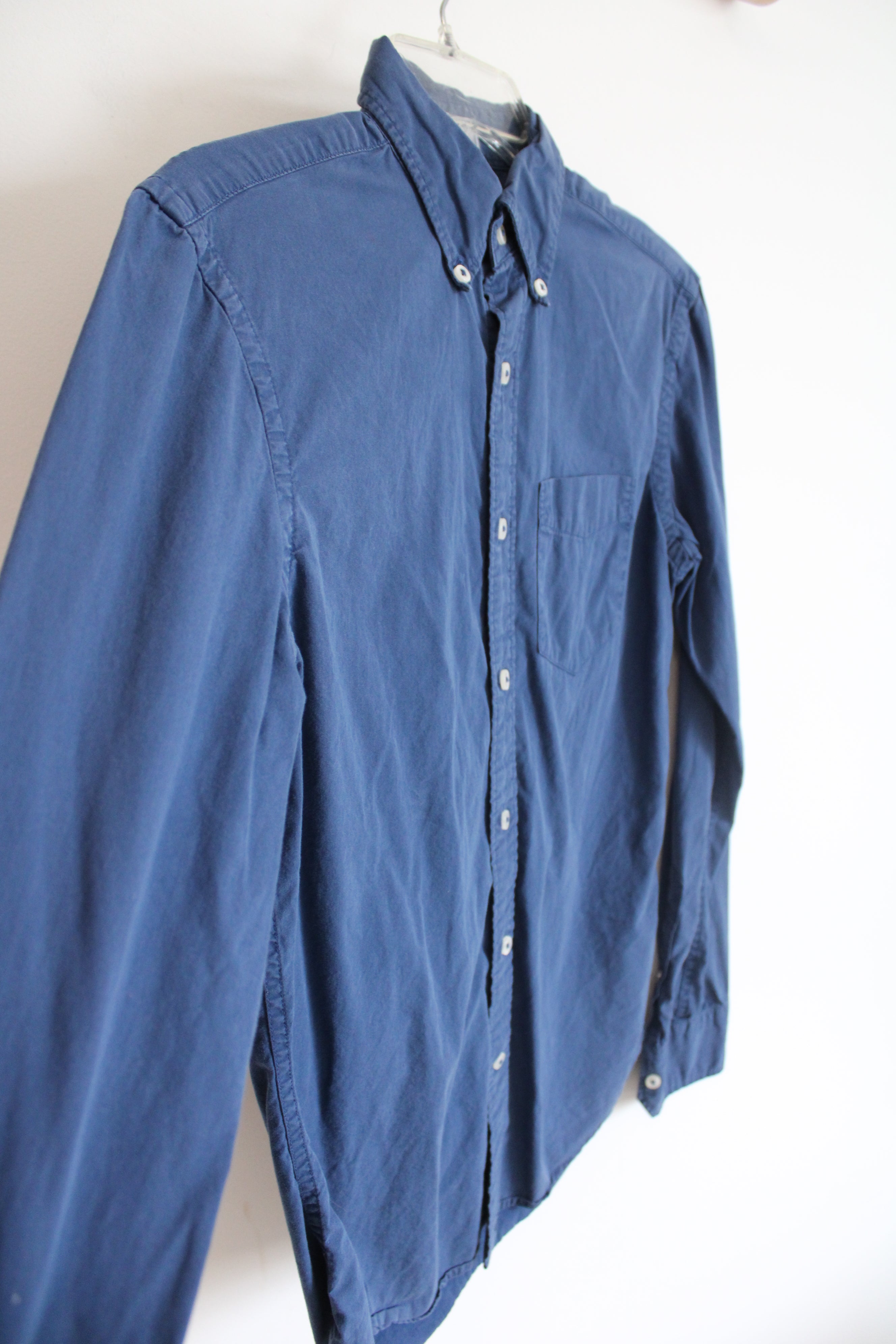 American Eagle Classic Fit Blue Button Down Cotton Shirt | XXS