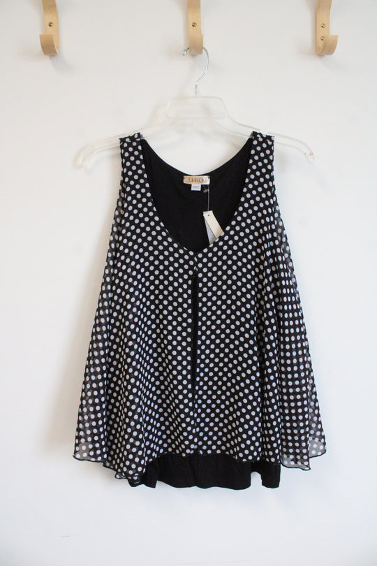 NEW Lavish Black & White Polka Dot Tank Top | S